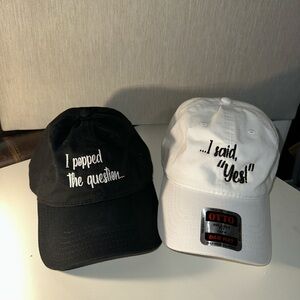 Engagement White & Black Embroidered Hats